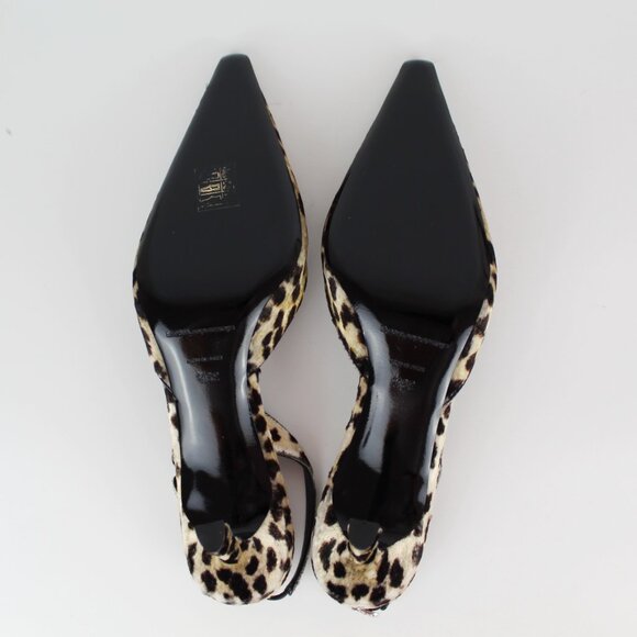 NEW Alexander Wang Leopard Velvet Pumps | Logo Crystal Slingback Heels - Picture 13 of 15